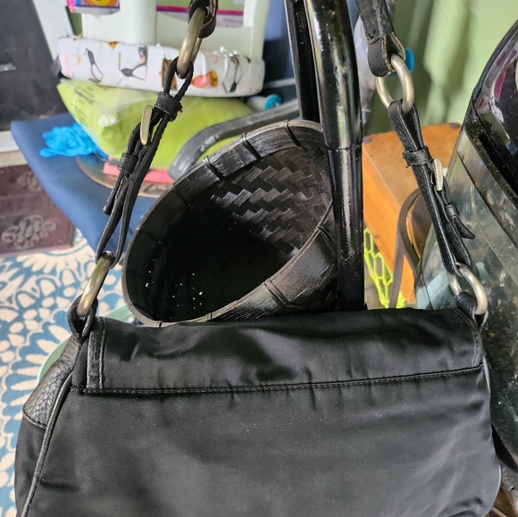 VINTAGE CANVAS/LEATHER BAG BY PRADA - Picture 4 of 11